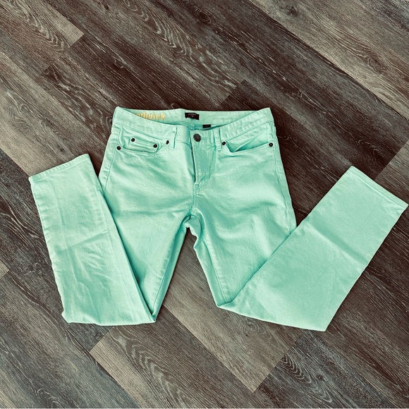 J. CREW FACTORY TOOTHPICK SKINNY JEANS TEAL TURQUOISE LOW RISE DENIM SIZE 29 - Picture 16 of 16